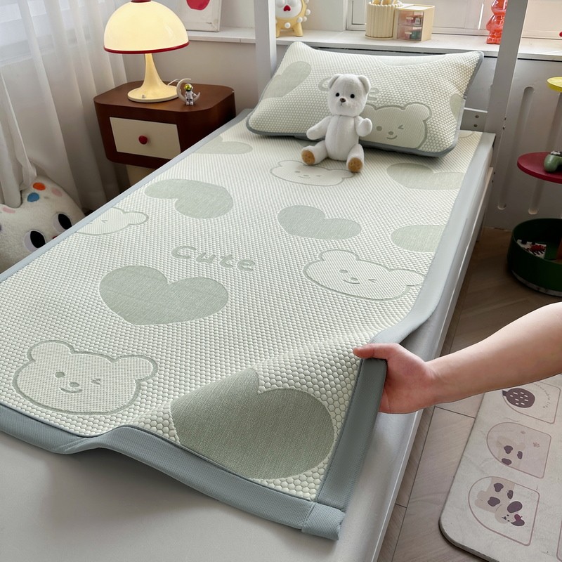 2025新款夏天冰丝凉席学生宿舍单人床单寝室专用90x200床垫卡通风