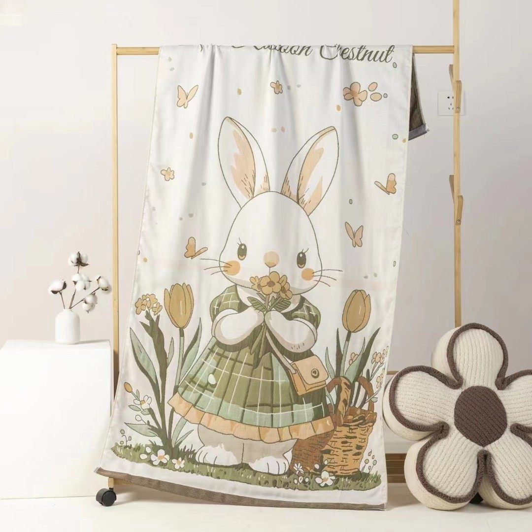 背包兔四季通用棉纱裹巾浴巾80x160家用纯棉吸水速干柔软大人,居家布艺,浴巾,淘宝优惠券,粉丝福利购,淘宝优惠卷