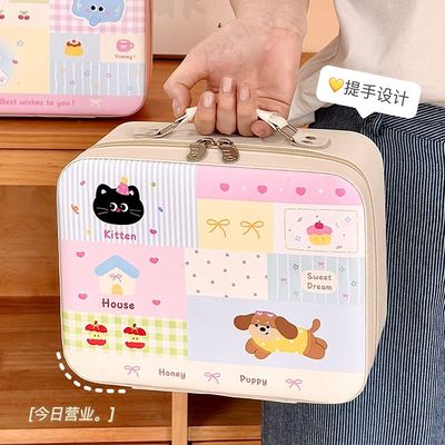 2025年新款化妆箱化妆包大容量女便携外出旅行化妆箱带镜子化妆品