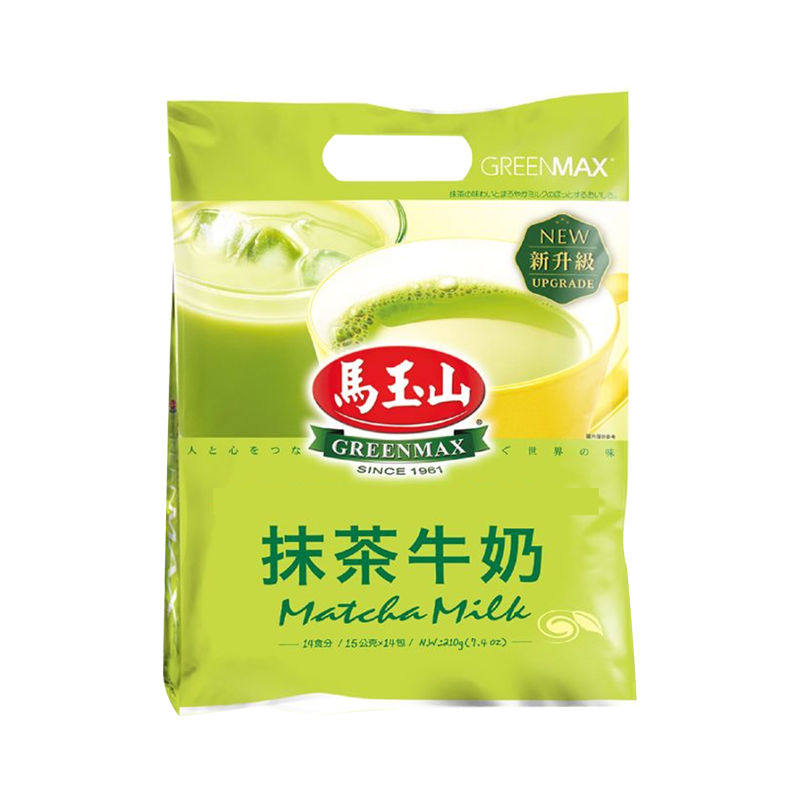 中国台湾马玉山抹茶牛奶 14小包 炭香红奶茶 抹茶味奶茶 袋装奶茶