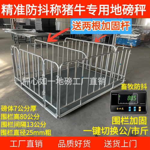 称猪牛羊金双鹰地磅秤防抖加厚围栏地磅0-3吨家用物流电子地磅秤