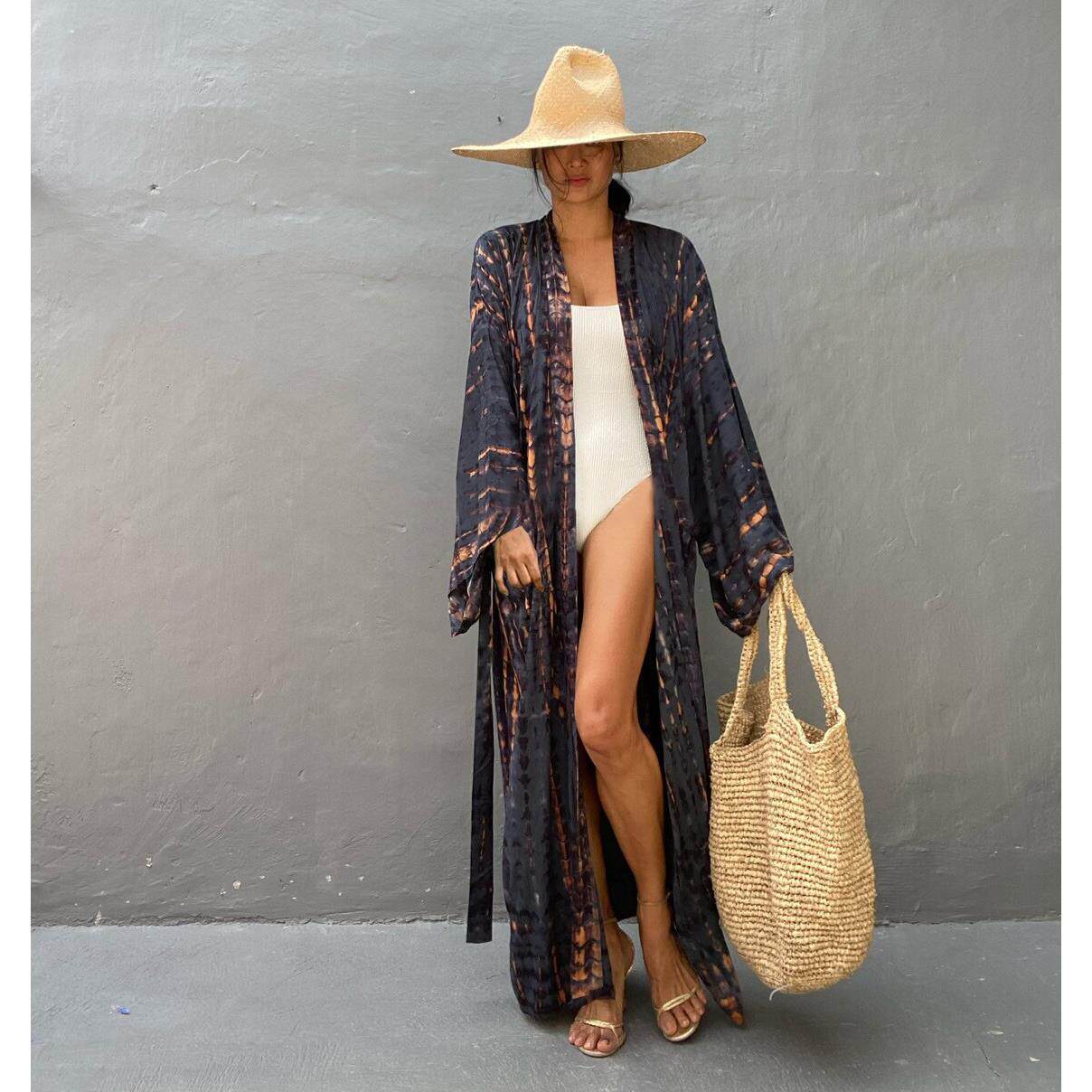 Beach cover shirt pattern printed sun protection cardigan bi