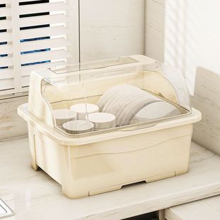 碗碟盘餐具家用碗架置物架子 厨房沥水碗柜带盖放碗箱碗筷收纳盒装
