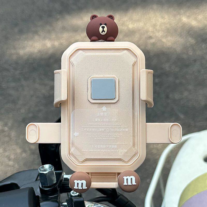 可爱女电动自行车手机支架2025新款防震防抖摩托配件外卖骑手神器