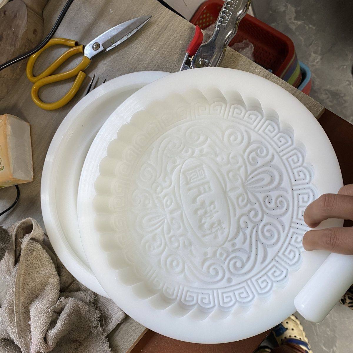 定制定做月饼模具1斤2斤3斤大月饼花好月圆可DIY刻字来图气模咨询