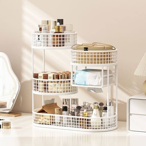 洗脸池台面收纳盒化妆品收纳盒学生口红架梳妆台桌上护肤品多层置