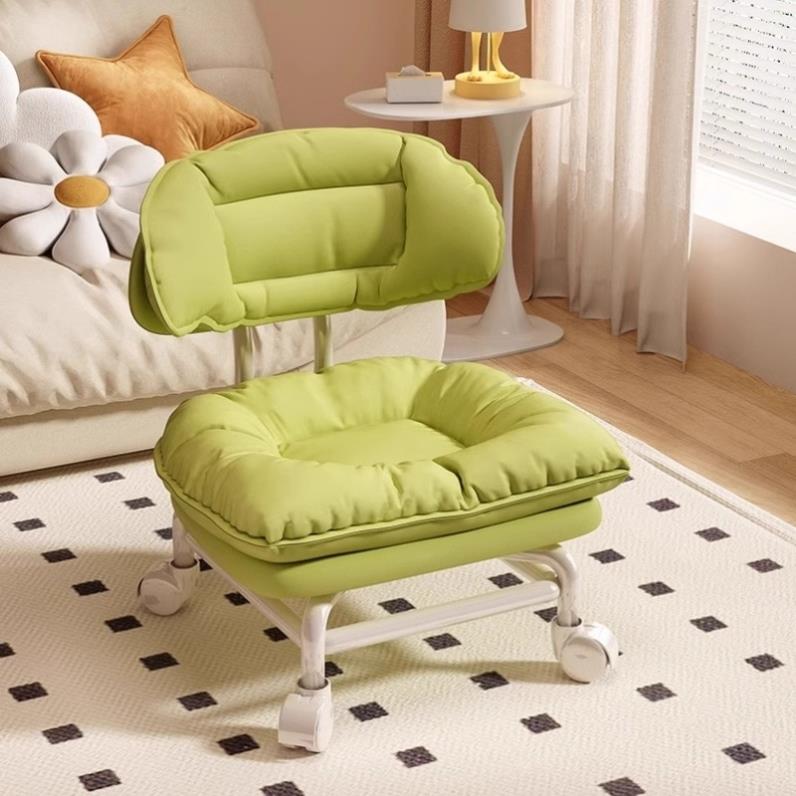 滑轮靠背矮凳静音耐磨懒人滑滑椅 万向轮移动小凳子 家用换鞋板凳