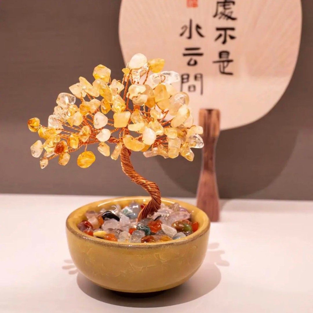 水晶原石发财树摆件造型树桌面书房办公室灵摆创意手工生日礼物,家居饰品,装饰摆件,淘宝优惠券,粉丝福利购,淘宝优惠卷