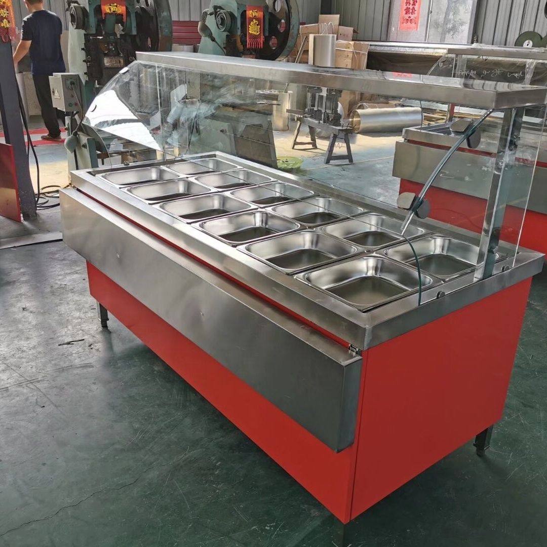 商用快餐保温台玻璃罩食堂电加热快餐车打菜台汤池自动控温售饭台
