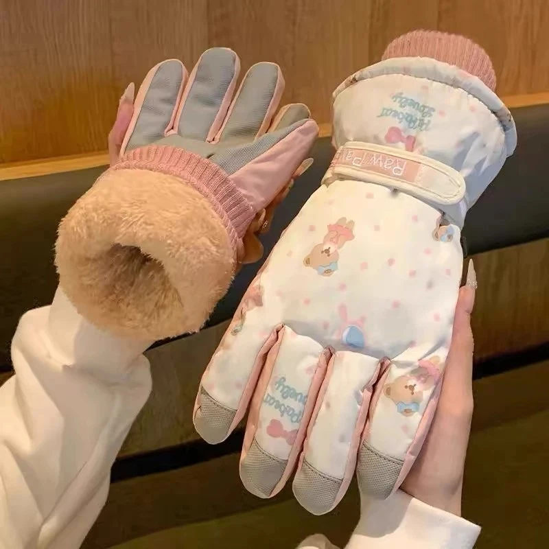 【攒单福利1分购】滑雪手套女冬季可触屏加绒加厚保暖防寒防风防