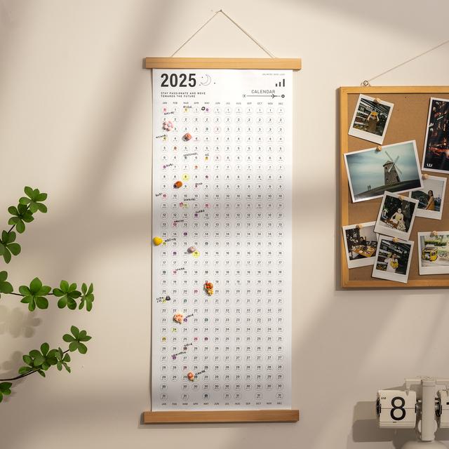 打卡表挂历两年家庭挂式计划表可挂墙情人节礼物日历木架台日历