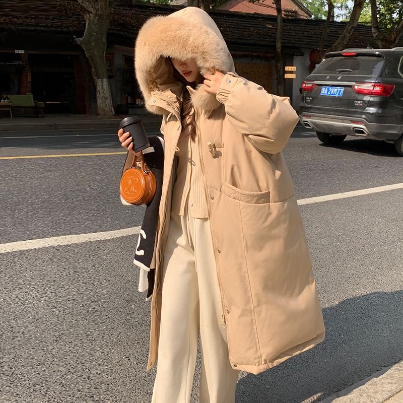 羽绒棉服女中长款2025年新款爆款棉衣韩版冬季加厚过膝棉袄外套潮