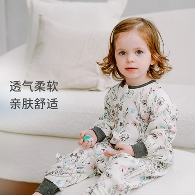 NestDesigns婴儿睡袋四层竹棉纱布四季通用分腿睡袋防踢被