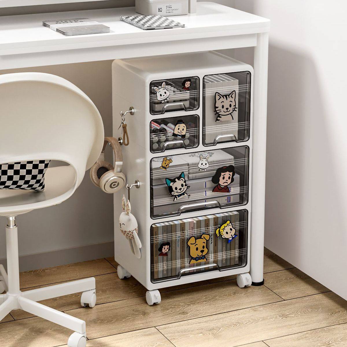 抽屉式收纳柜子办公室桌下多层储物文件文具免安装PP整理盒置物柜,收纳整理,收纳柜,淘宝优惠券,粉丝福利购,淘宝优惠卷