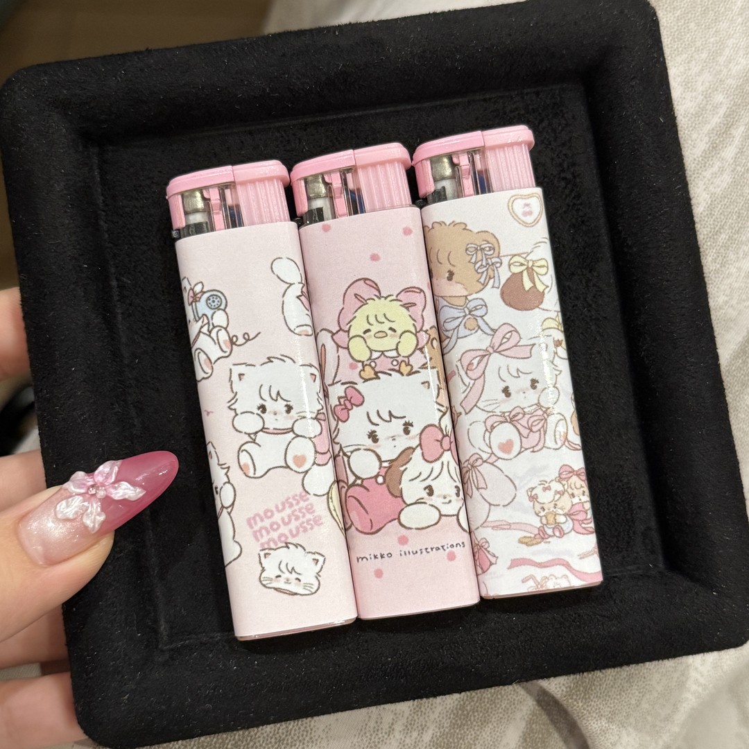 新款可爱粉色Mikko防风打火机粉焰少女心创意男女友礼物