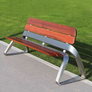 户外防腐木公园椅长椅庭院休闲椅子露天靠背长条室外铁艺休息座椅