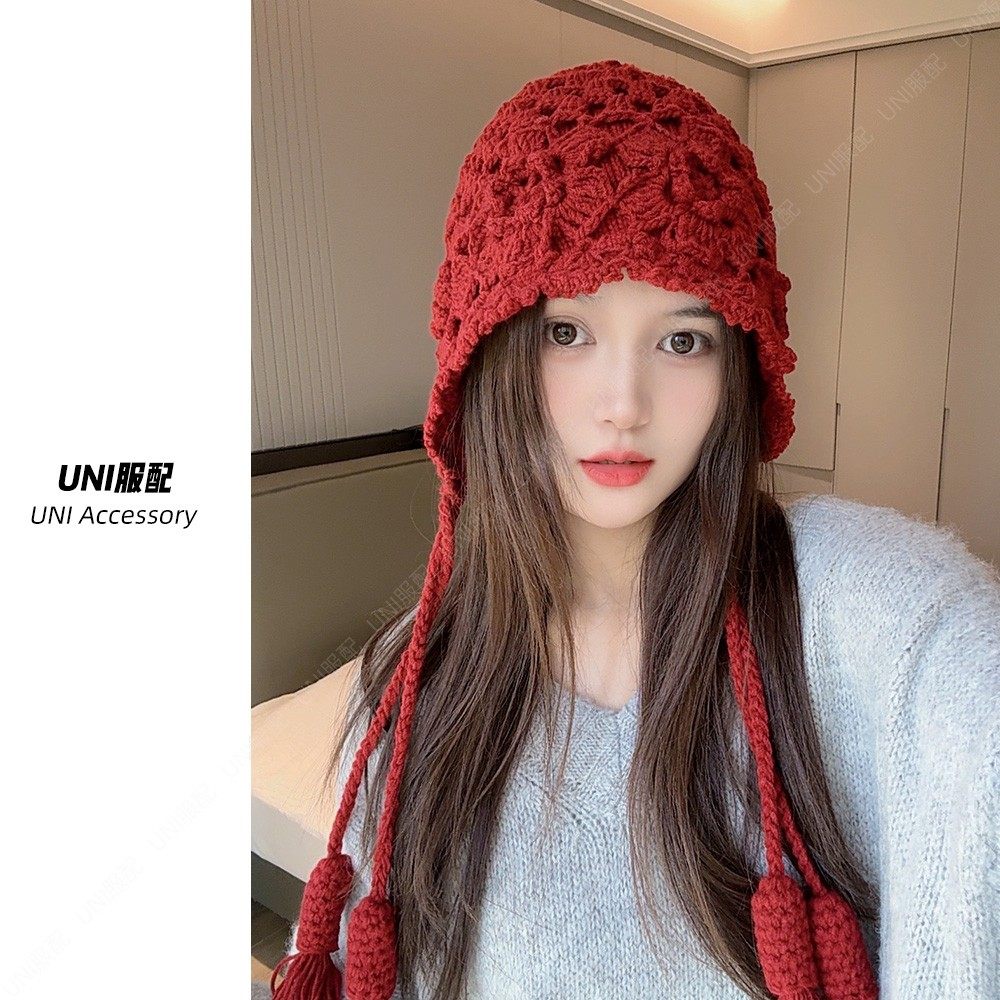 2024新款秋冬流苏钩花双层包头帽子女麦穗针织帽文艺时尚潮流帽子,服饰配件/皮带/帽子/围巾,防晒帽,淘宝优惠券,粉丝福利购,淘宝优惠卷