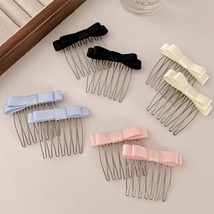 倒插梳发夹发量少甜美少女 蝴蝶结发夹梳 碎发整理神器 侧边刘海