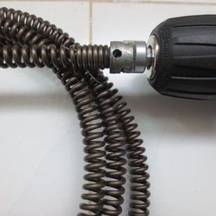 电钻管道疏通机软簧弹簧配件钻头12mm带连接杆手电钻下水道疏通器