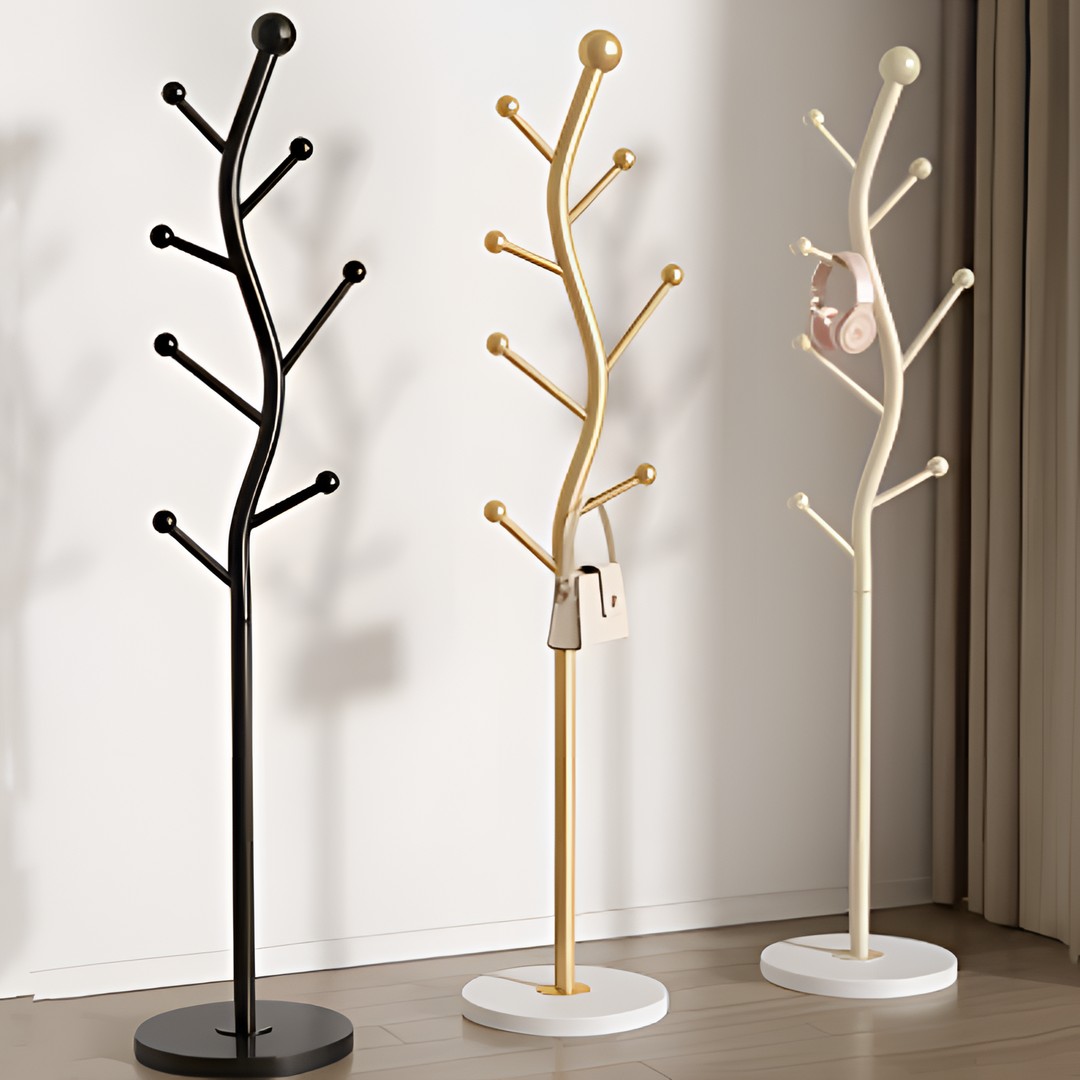 衣帽架简约家用卧室落地衣架鱼骨造型挂衣架立式挂衣架门口门厅挂