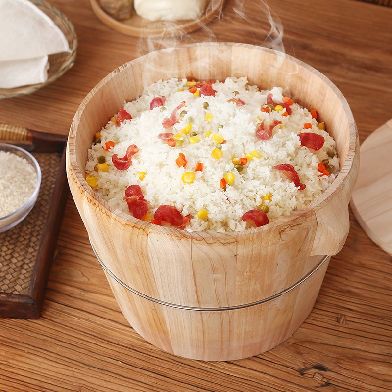 手工杉木商用传统木桶饭 蒸饭木桶家用糯米饭团甄子蒸笼餐厅饭桶