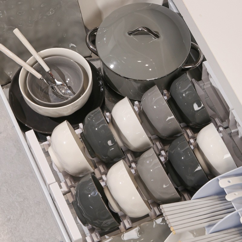 高档简约碗碟盘餐具一套家庭用饭碗乔迁新居陶瓷餐具碗盘套装摩尔