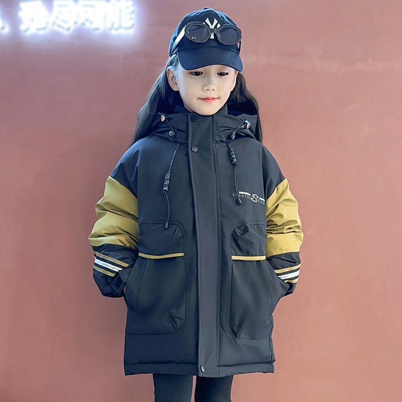 白鸭绒新款儿童羽绒服中长款冬季女童外套加厚保暖亲子装超厚童装