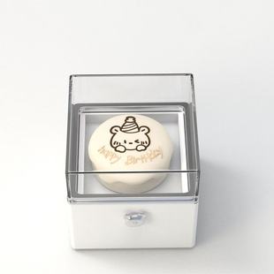 吹蜡烛翻转礼物盒惊喜盒子生日蛋糕吹蜡烛瞬间翻转银色小熊戒指盒