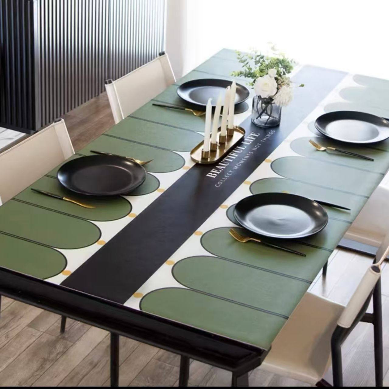 新中式餐桌垫防水免洗可擦防油加厚耐磨耐脏茶几垫简约桌布可定制,居家布艺,茶几垫,淘宝优惠券,粉丝福利购,淘宝优惠卷