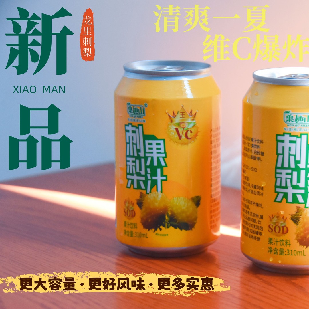新装上市12罐 果趣山贵州特色刺梨果汁饮料310ml罐装整箱