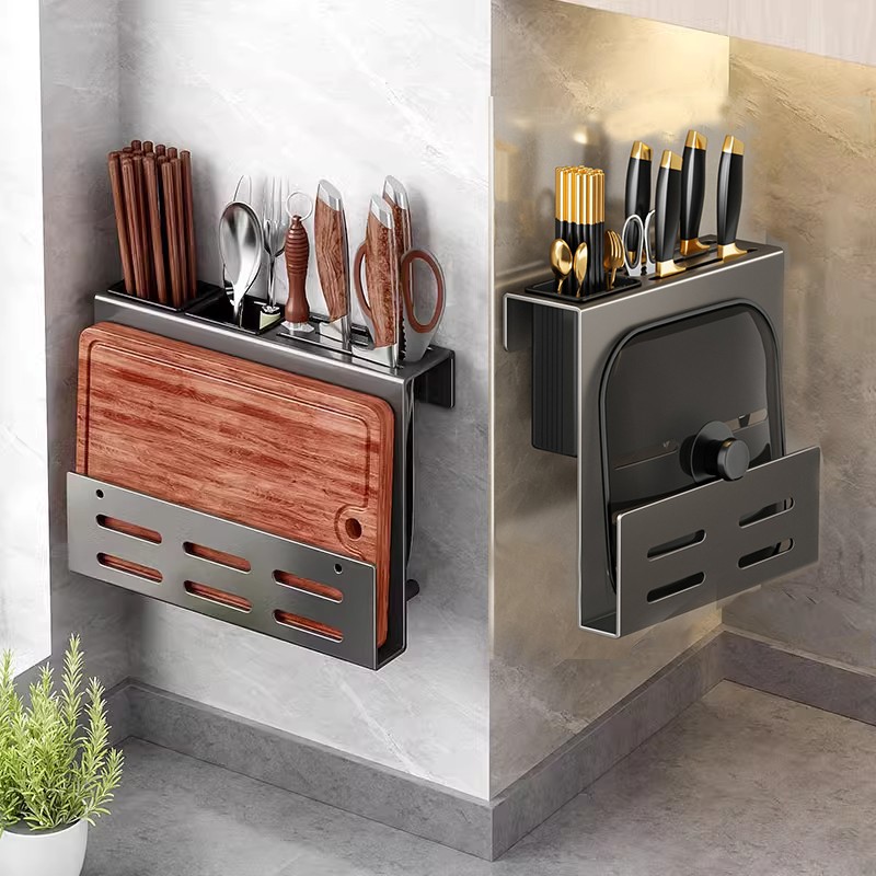 居厨厨刀架多功能菜刀架厨房刀具收纳架菜板置物架家用一体筷笼架