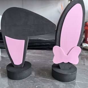 饰品 饰耳朵外部摆件电动四轮车可爱兔网红装 电动车装 饰车顶汽车装