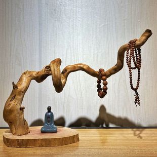 崖柏树根木雕根雕摆件天然风化木枯木禅意玄关家居客厅雕刻工艺品