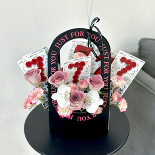 彩票礼物盒新款母亲节情人节女神diy全套手提花盒纸花盒镂空彩票