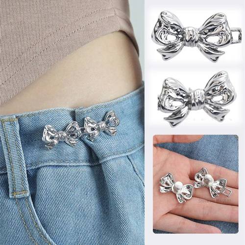 Bowknot Button Adjuster for Pants Skirts Waist Tightener Wai