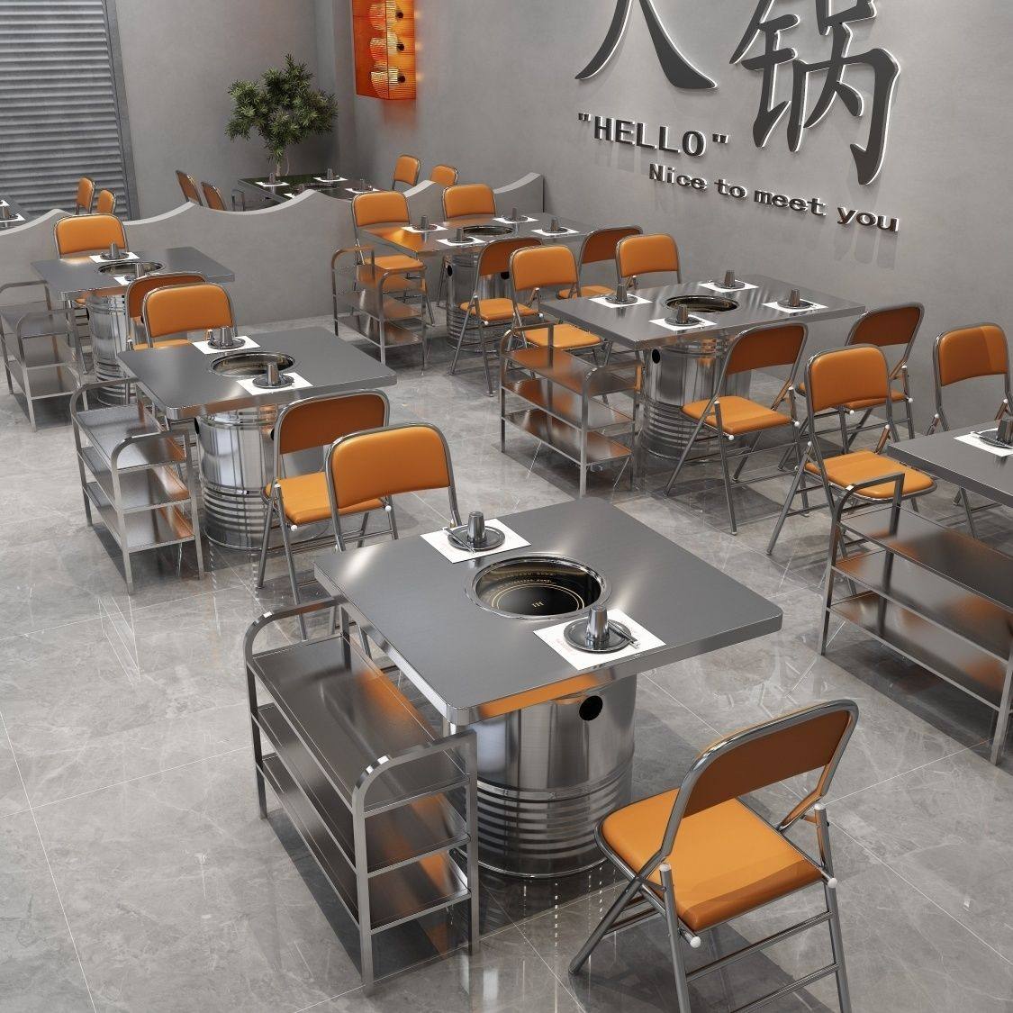 韩式烤肉桌子商用碳烤餐厅桌子不锈钢圆桌方形无烟烧烤桌火锅桌,商业/办公家具,火锅桌,淘宝优惠券,粉丝福利购,淘宝优惠卷