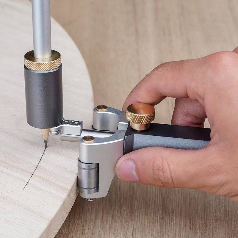 木工划线器 二合一直线圆弧两用划线器0-120mm 手持弧形平行线