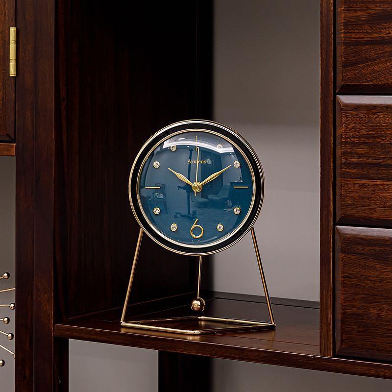 北欧现代轻奢座钟客厅家用时钟桌面摆放式小型摆台式钟表书桌摆件