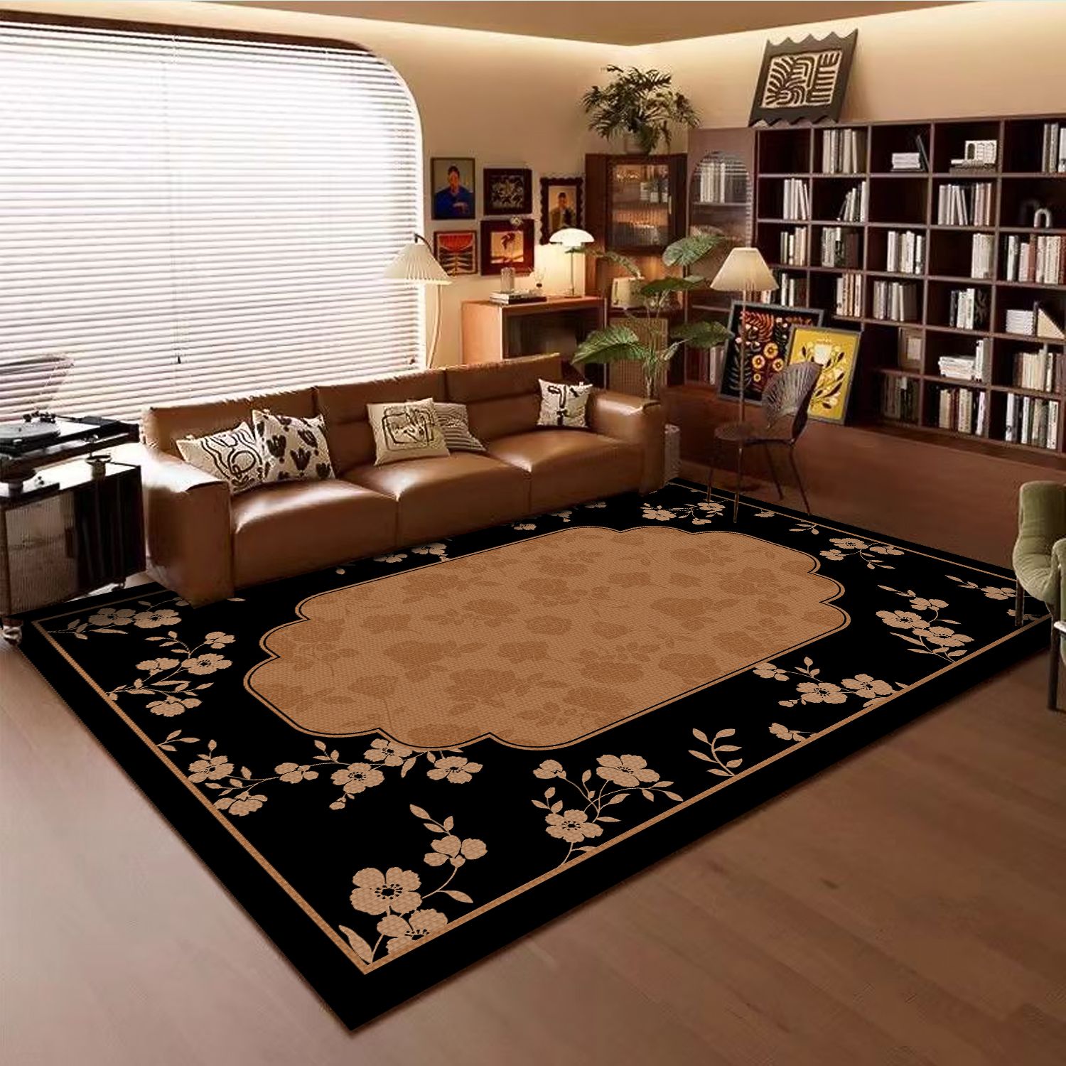 地毯客厅防滑耐脏复古风客厅毯简约茶几地垫家用免洗客厅脚垫