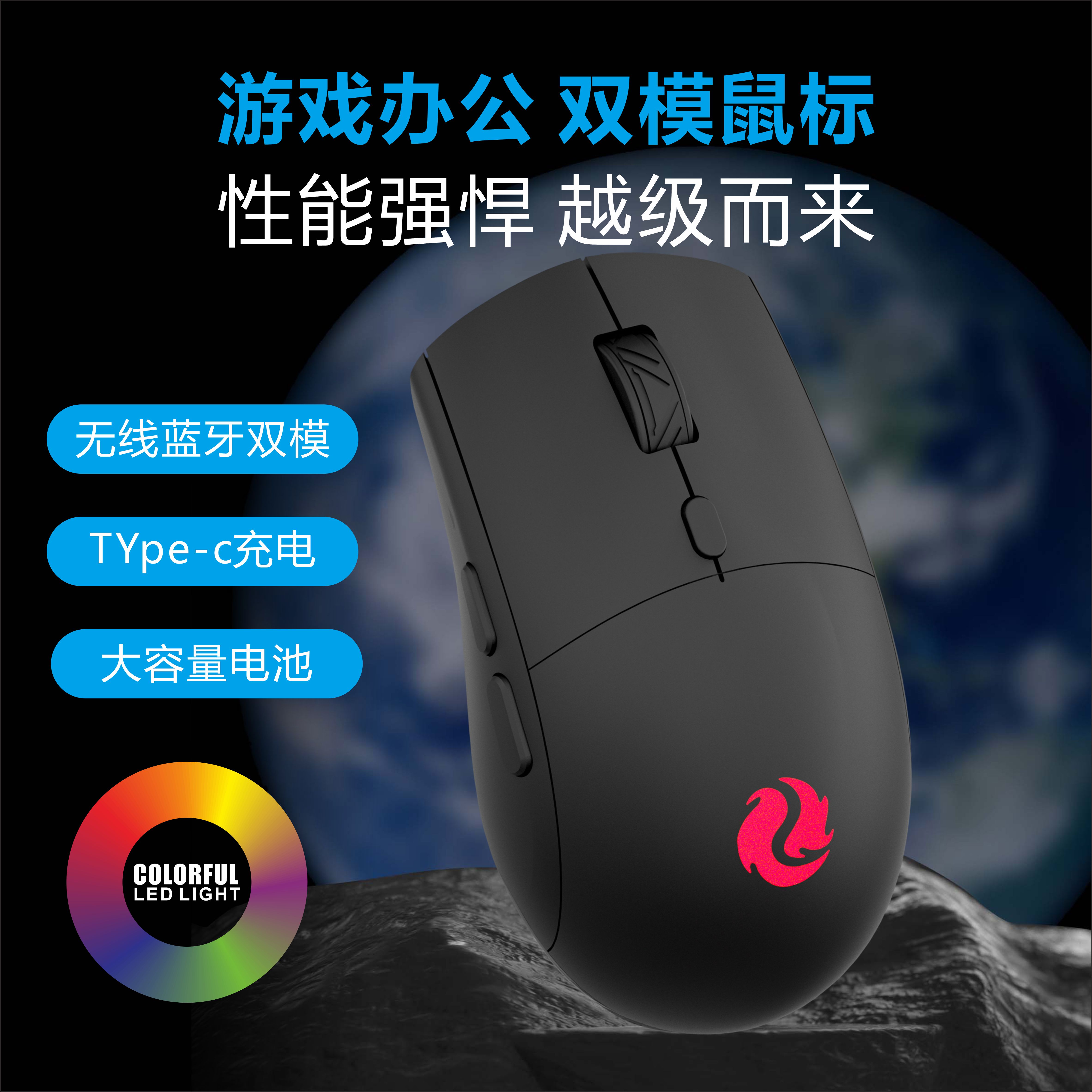 无线鼠标2.4G蓝牙双模电竞游戏家用办公适用苹果华为联想小米戴尔