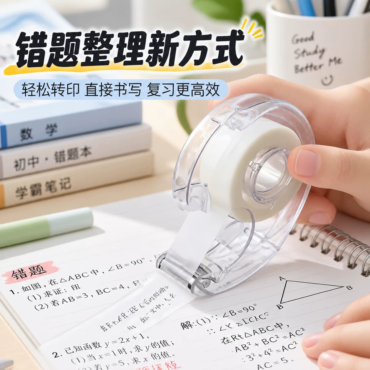 错题免抄神器胶带学生隐形转印粘贴纠错写字透明整理胶布手账ju94