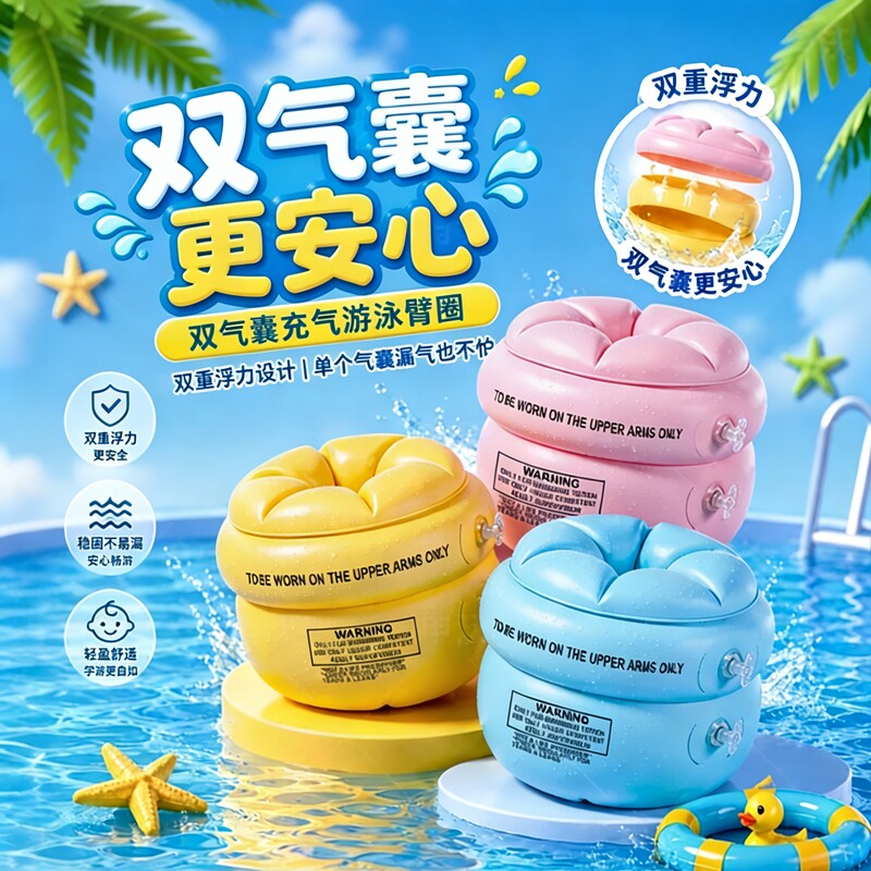 成人儿童游泳手臂圈浮力神器
