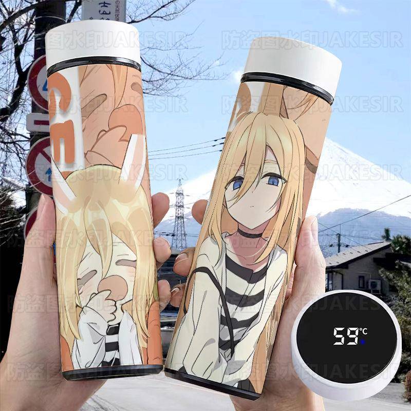 杀戮天使瑞吉儿智能保温杯大容量不锈钢便携高颜值测温度显示水杯