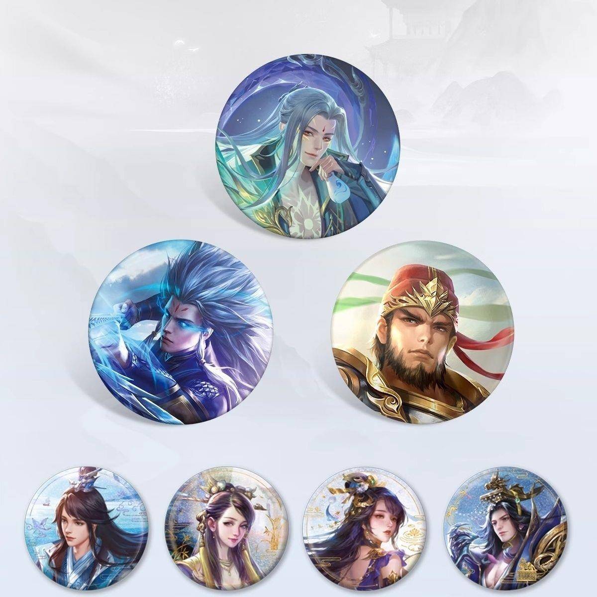 三国杀玻璃镭射徽章第三弹 郭嘉徐盛貂蝉 马口铁徽章男女送礼周边