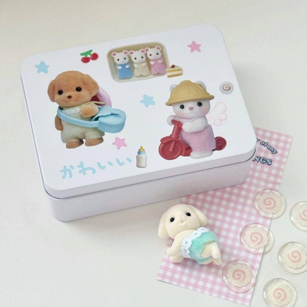 ins奶油风小卡拍立得收纳高颜值铁盒学生纸条桌面森贝儿收纳盒