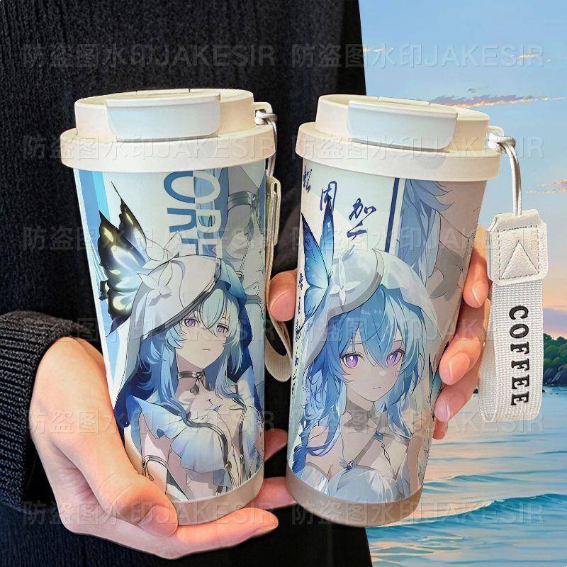 鸣潮守岸人周边保温杯316不锈钢大容量吸管水杯车载咖啡杯男女