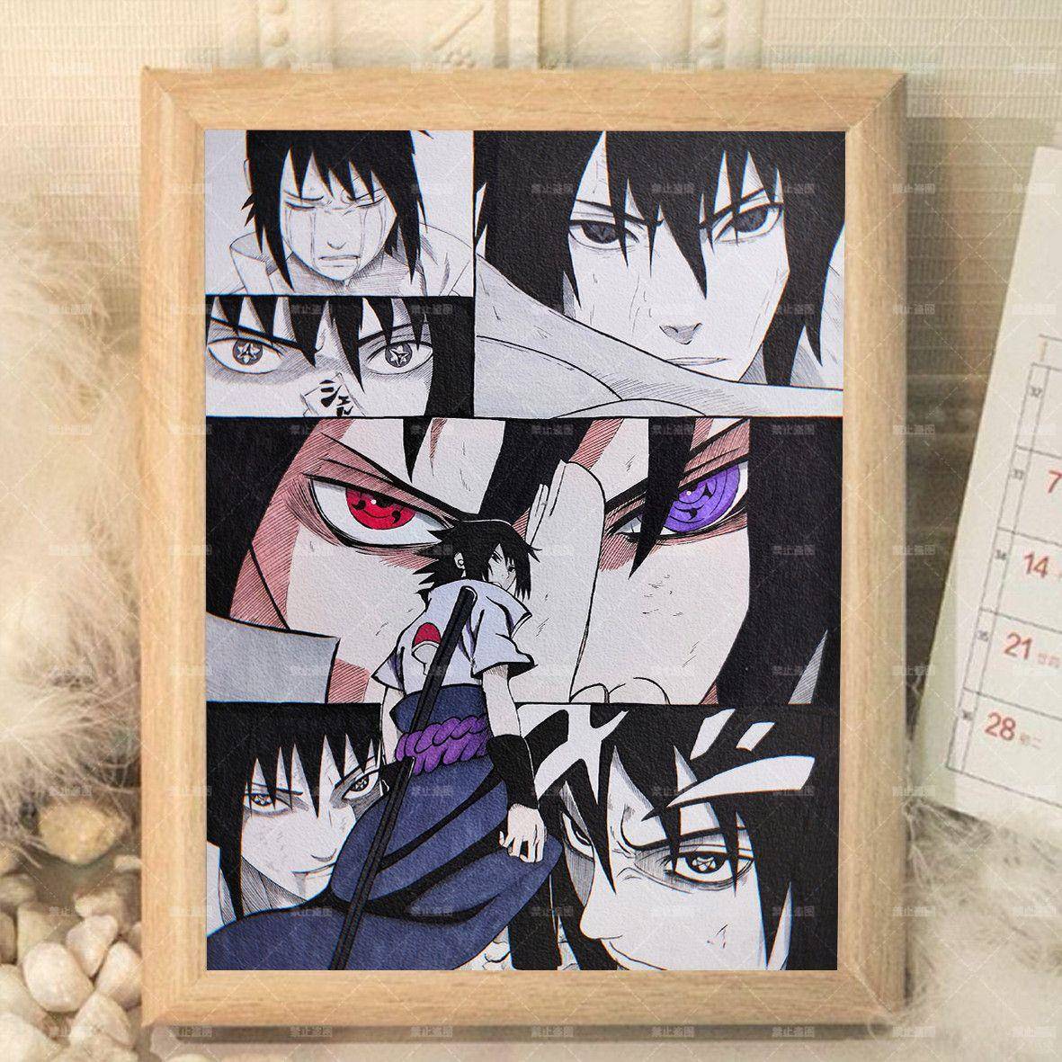 新款火影忍者宇智波佐助周边相框卧室桌面高级装饰摆件送同学朋友