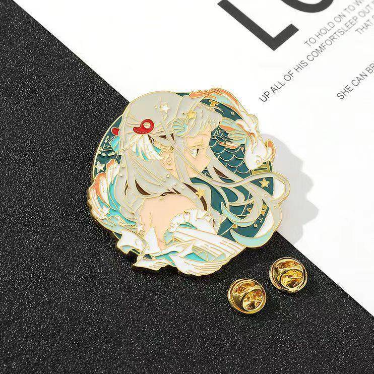 二次元徽章地缚少年花子君动漫周边宁宁同人金属胸针书包挂件