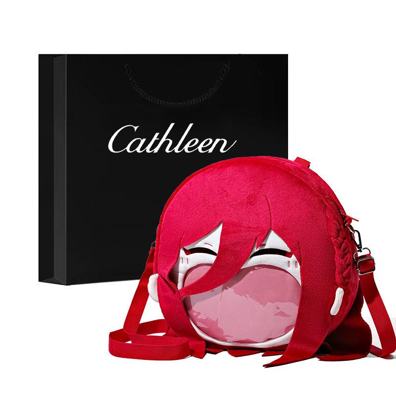 新款蓝色监狱千切豹马痛包毛绒公仔棉花娃娃斜挎包双肩包