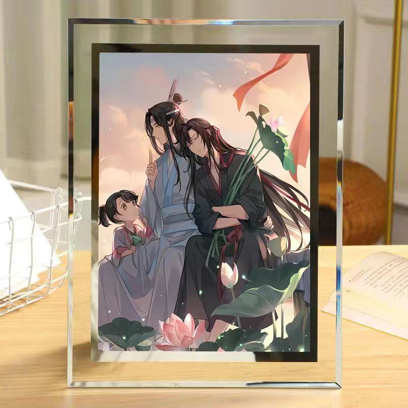 魔道祖师周边照片定制相框墨香铜臭魏无羡蓝忘机办公桌摆台装饰品
